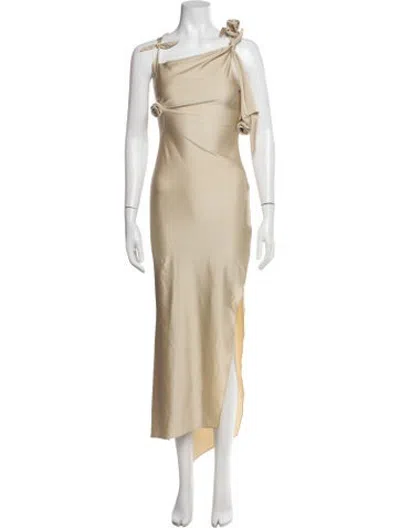Pre-owned Coperni One-shoulder Long Dress In Neutrals