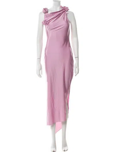 Pre-owned Coperni One-shoulder Long Dress In Pink