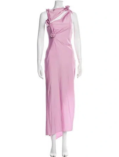Pre-owned Coperni One-shoulder Long Dress In Purple