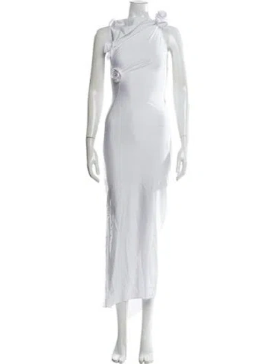 Pre-owned Coperni One-shoulder Long Dress In White