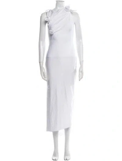 Pre-owned Coperni One-shoulder Long Dress In White