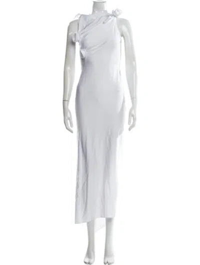 Pre-owned Coperni One-shoulder Long Dress In White