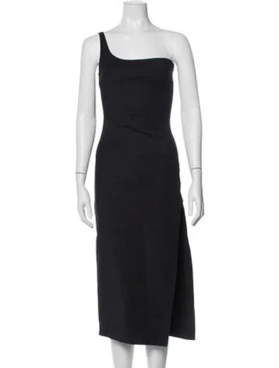 Pre-owned Coperni One-shoulder Midi Length Dress In Blue