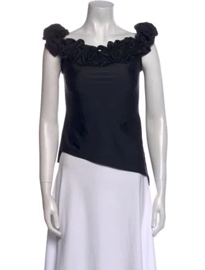 Pre-owned Coperni One-shoulder Sleeveless Crop Top In Black