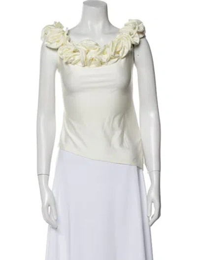 Pre-owned Coperni One-shoulder Sleeveless Crop Top In Neutral