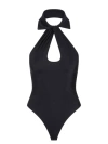 Coperni Stretch Jersey Bodysuit W/collar In Black