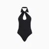 Coperni Stretch Jersey Bodysuit W/collar In Black