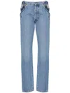 Shop Coperni Open Hip Straight-leg Jeans In Blau