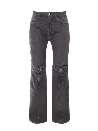 COPERNI OPEN KNEE BLACK DENIM TROUSER