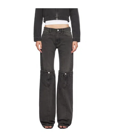 Coperni Gray Open Knee Jeans In Grey