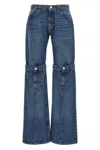 Coperni Flared Denim Trousers With Cut-out Detail In Blue