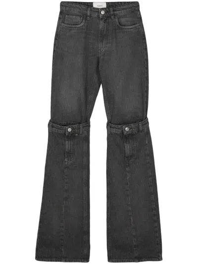 Coperni Mid-rise Wide-leg Jeans In Black