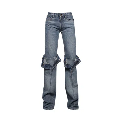 Pre-owned Coperni Open Knee Jeans 'washed Blue' | Women's Size 40