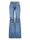 COPERNI COPERNI OPEN KNEES BOOTCUT JEANS IN BLUE DENIM
