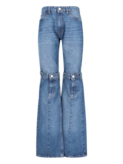 COPERNI OPEN KNEES BOOTCUT JEANS IN BLUE DENIM