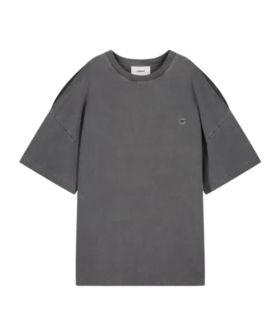 Coperni Open Shoulder T-shirt In Gray