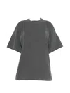 Coperni Open-shoulder T-shirt In Gray