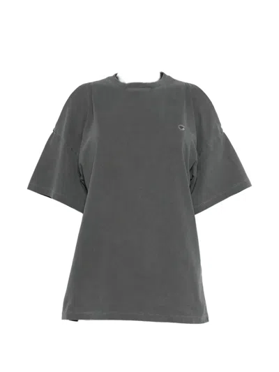 Coperni Open-shoulder T-shirt In Gray