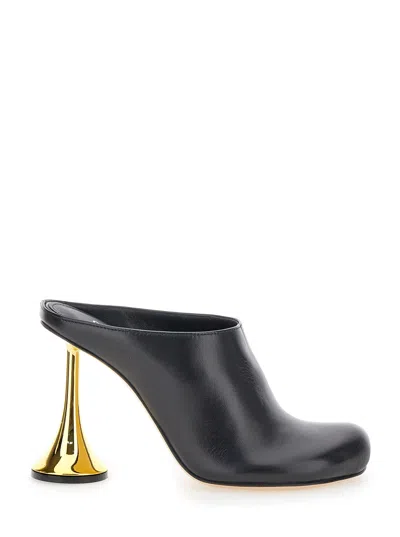 COPERNI COPERNI 'ORCHESTRA' BLACK MULES WITH SCULPTED HEEL IN SMOOTH LEATHER WOMAN