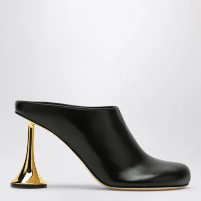 COPERNI ORCHESTRA CLOSED MULE HEEL IN BLACK LEATHER