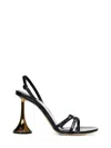 Coperni Sculpted Heel Strappy Leather Sandals In Black