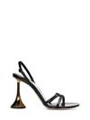 Coperni Sculpted Heel Strappy Leather Sandals In Black