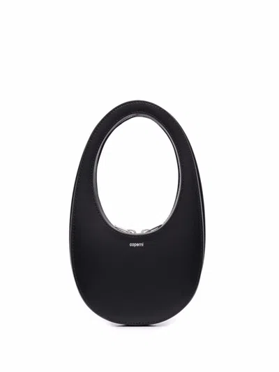 Coperni Oval Calfskin Shoulder Bag With Cut-out Handle In Black