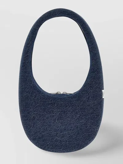 Coperni Oval Denim Swipe Bag Handbag In Blue