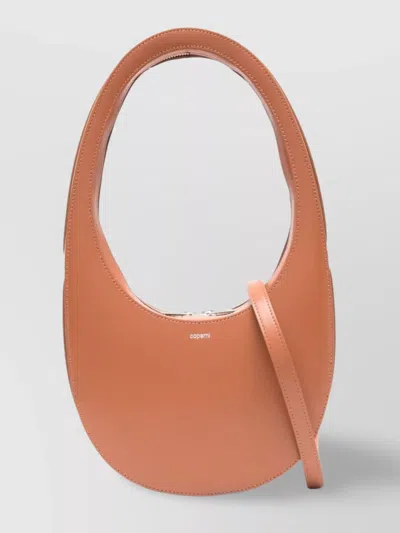 Coperni Oval Leather Crossbody Bag In Clay