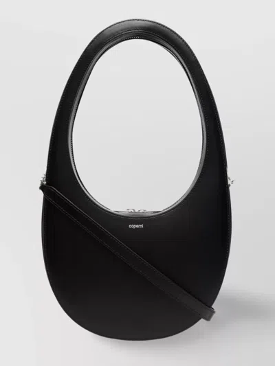 Coperni Oval Leather Crossbody Bag In Black