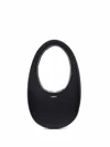 Coperni Oval-shape Black Handbag With Cut-out Handle In Black