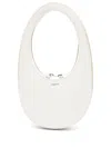 Coperni Oval-shape White Vitello Shoulder Bag With Zipper Closure