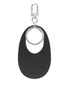 Coperni Oval-shaped Leather Keyring In Blue