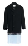 Coperni Oversize Multi Layer Wool Blend-silk Coat