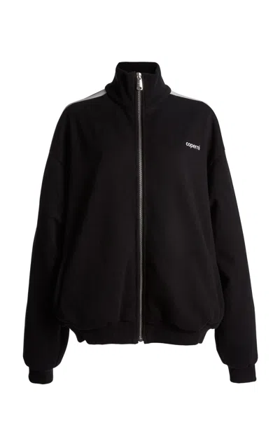 Coperni Oversized Cotton-blend Track Jacket In Black