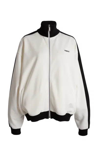 Coperni Oversized Cotton-blend Track Jacket In White