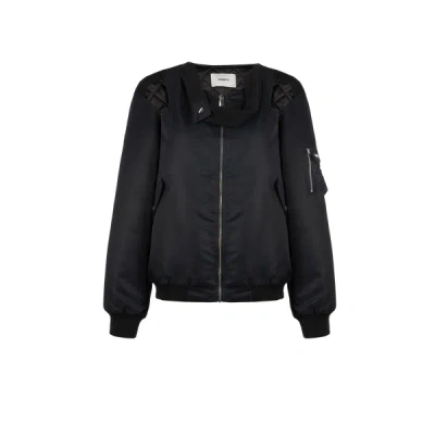 Coperni Cut-out Twisted Bomber Jacket In Black