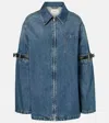 Coperni Open Elbow Cotton Denim Jacket In Blue