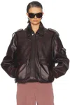 Coperni Oversized Leather Jacket In Brown