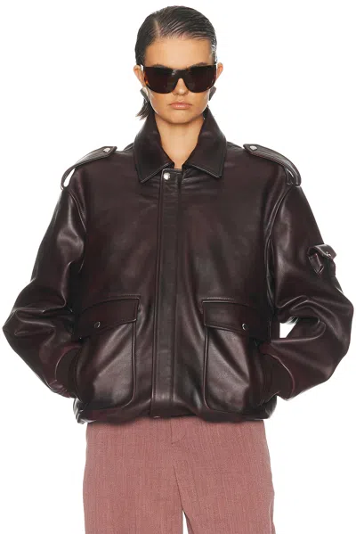 Coperni Oversized Leather Jacket In Brown