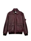Coperni Oversized Leather Jacket In Burgundy