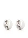 Coperni Oversized Logo Creole Earrings In Silver