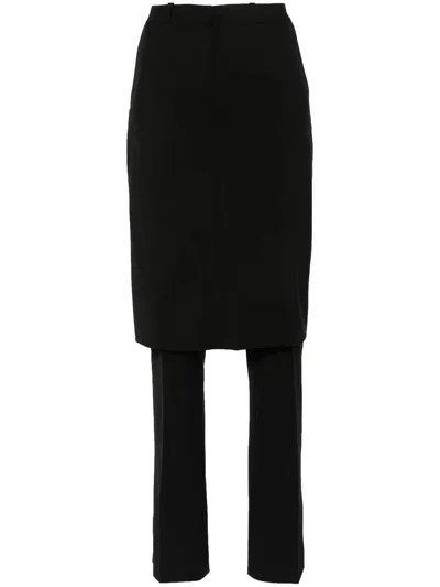 Coperni Low-waist Wide-leg Skirt Trousers In Black