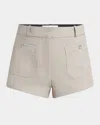 Coperni Patch-pocket Tailored Micro Shorts In Beige