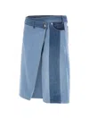 Coperni Patchwork Denim Skirt In Blue