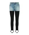 Coperni Layered Denim Shorts With Ribbed Leggings And Secure Fit In Black