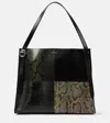 Coperni Patchwork Snake-effect Leather Tote Bag In Black