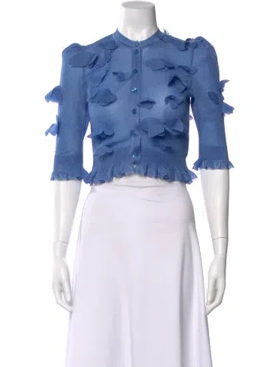 Pre-owned Coperni Patterned Crew Neck Top In Blue