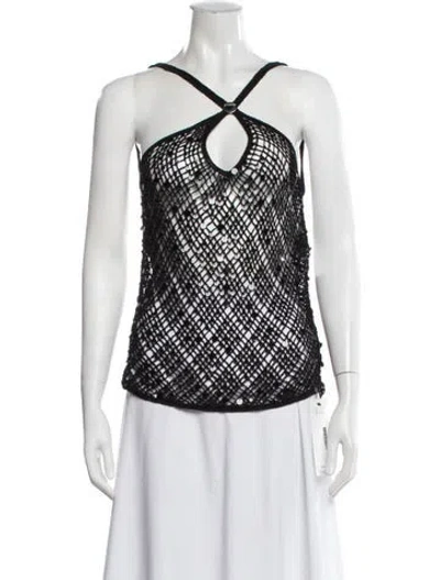 Pre-owned Coperni Patterned Halterneck Top W/ Tags In Black