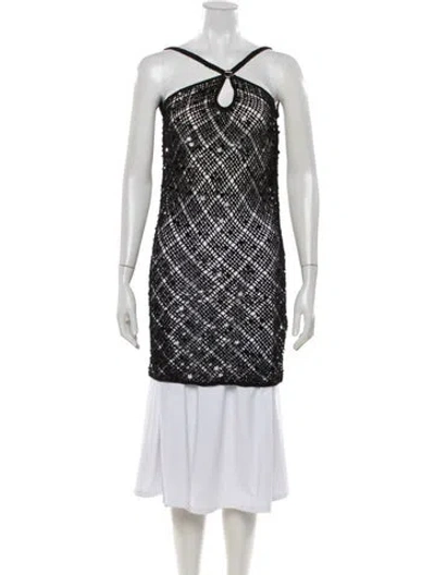 Pre-owned Coperni Patterned Halterneck Top W/ Tags In Black